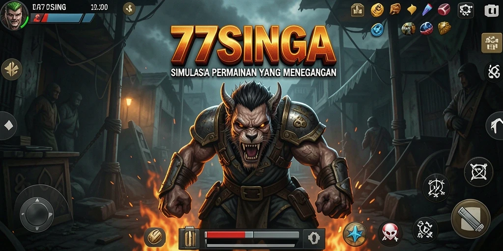 Tampilan gameplay menarik dari 77SINGA dalam simulasi permainan.
