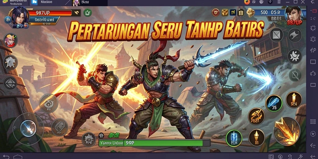 Gameplay mendebarkan dalam 987UP, penuh aksi pertarungan.