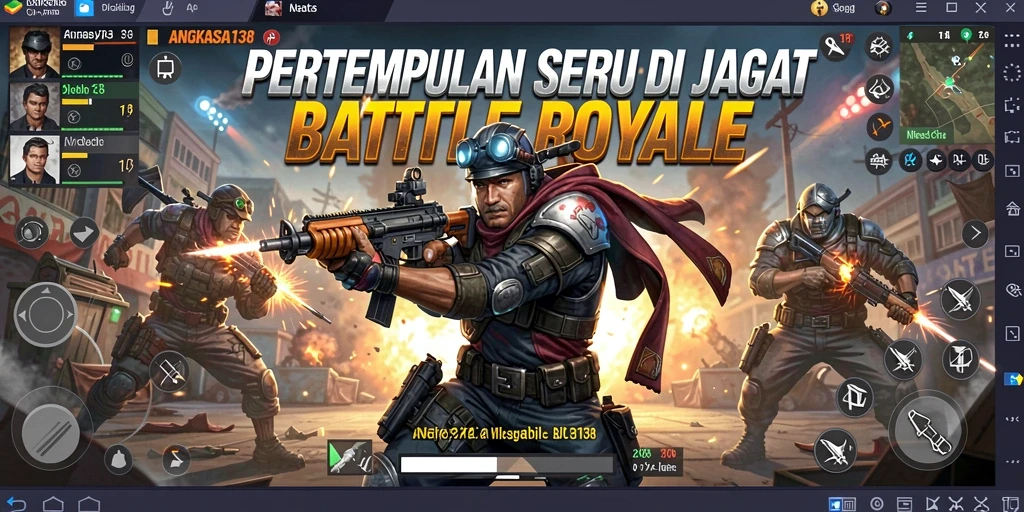 Tangkapan layar menunjukkan aksi intens di medan perang Battle Royale.