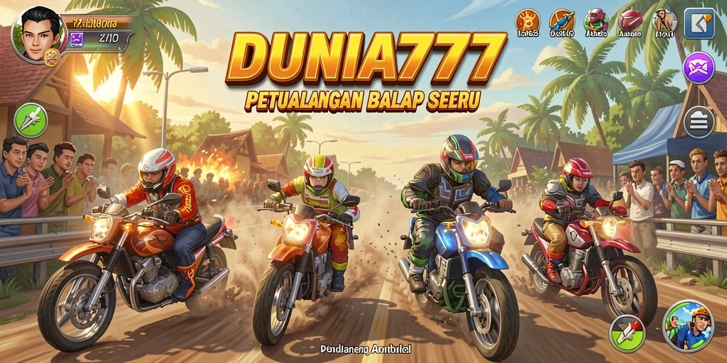 Screenshot DUNIA777 menampilkan aksi balap yang intens dan mendebarkan.