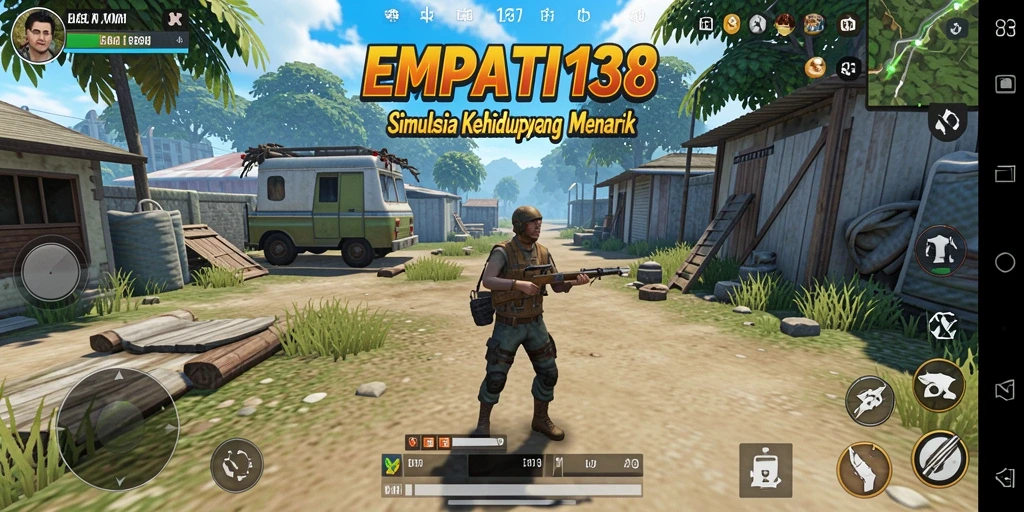 Screenshot utama EMPATI138 menunjukkan gameplay simulasi yang imersif.
