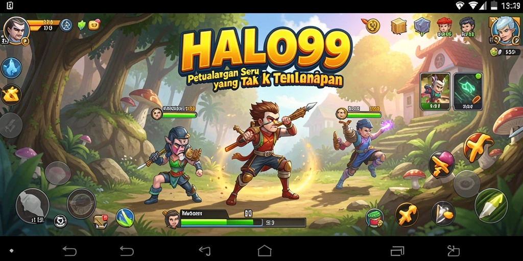 Screenshot gameplay HALO99 dengan aksi petualangan yang mendebarkan.
