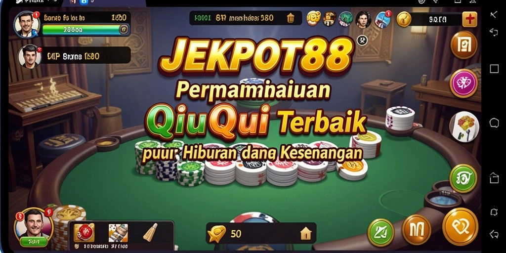 Screenshot JEKPOT88 menampilkan momen seru bermain QiuQiu.