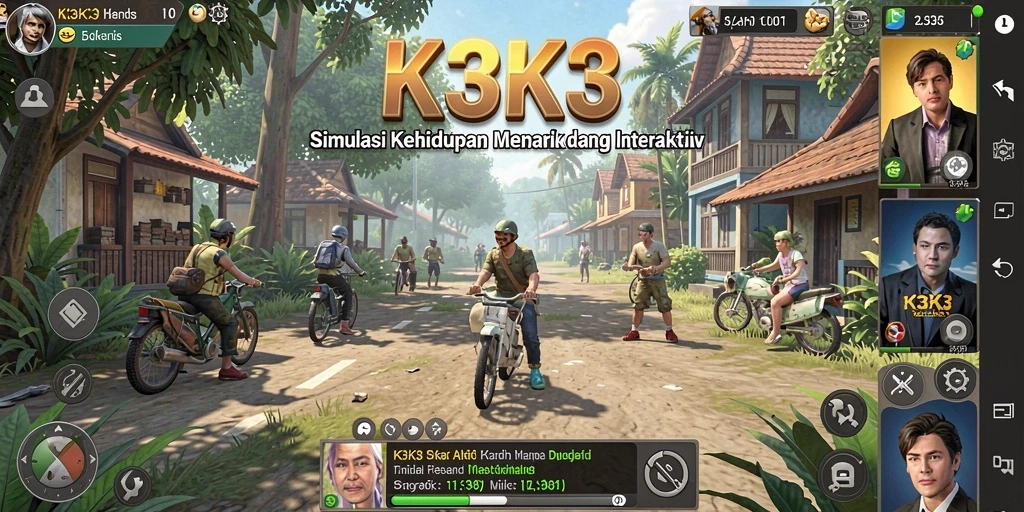 Tampilan gameplay K3K3 yang imersif dan penuh pilihan.