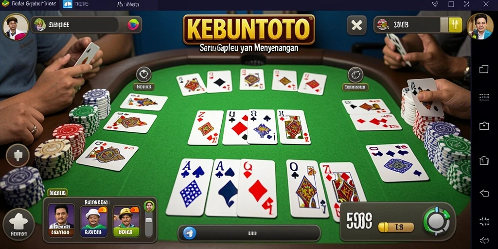 Tampilan gameplay KEBUNTOTO yang seru saat bermain Gaple.