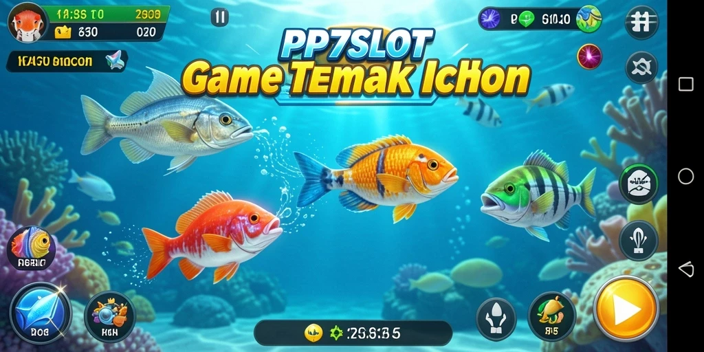 Tampilan gameplay menembak ikan yang seru dan mengasyikkan.