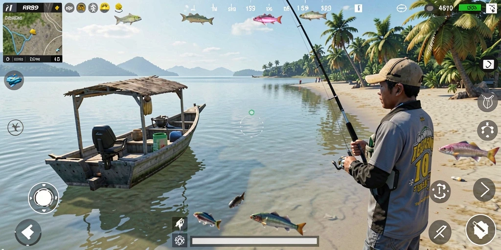 Screenshot gameplay RR89 menampilkan pengalaman memancing yang realistis dan seru.