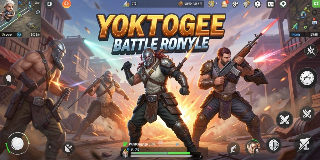 Screenshot YOKTOGEL menampilkan aksi pertarungan epik dalam Battle Royale.